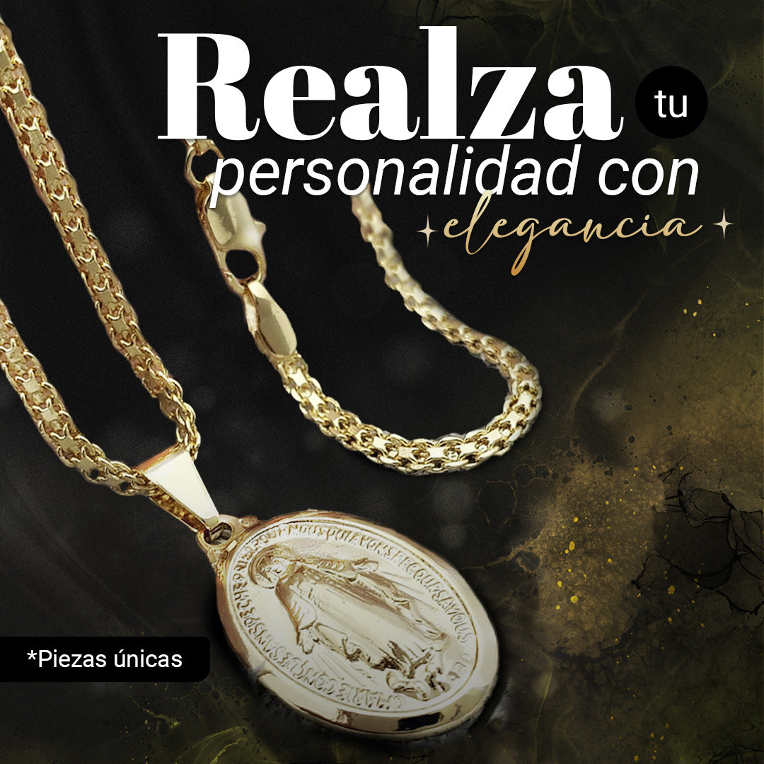 Cadena China Sencilla 65cm + Colgante Virgen Milagrosa