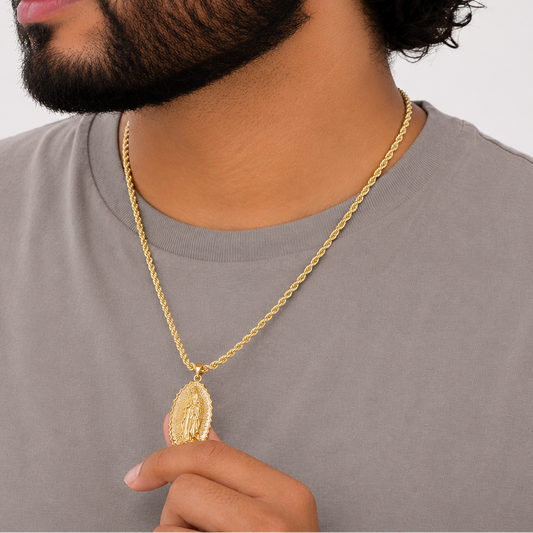 Cadena CLazo 60cm + Dije Virgen + Pulsera Gratis