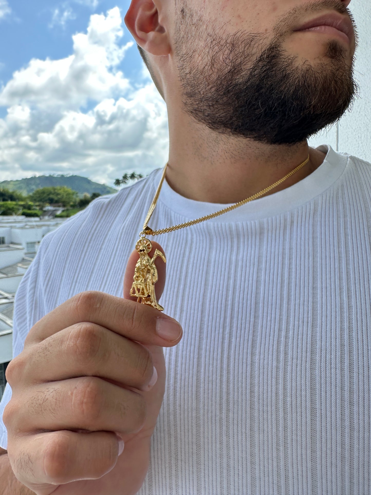 Cadena Chinesca 60-cm + Dije Santa Muerte
