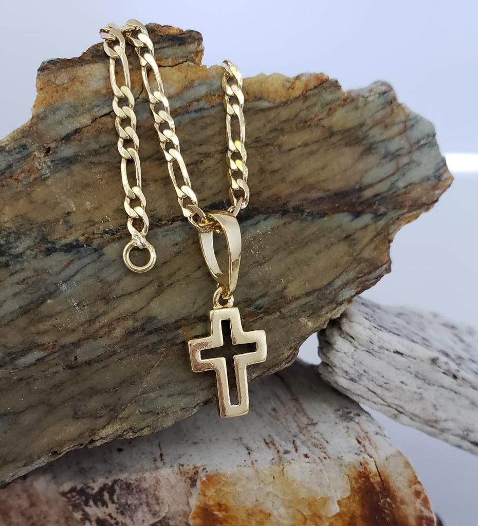 Cadena 3x1 3mm 60cm - Dije Cruz 3D