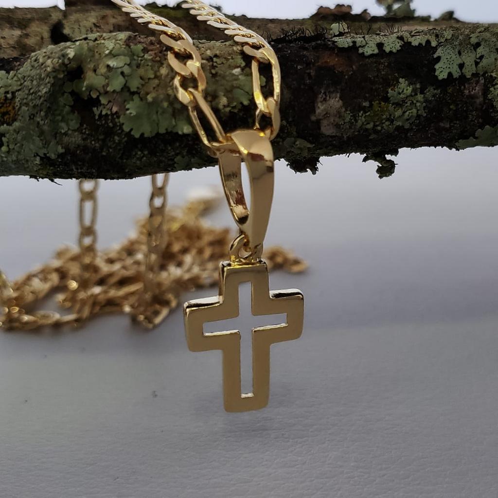 Cadena 3x1 3mm 60cm - Dije Cruz 3D