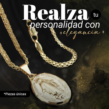 Cadena China Sencilla 65cm + Colgante Virgen Milagrosa