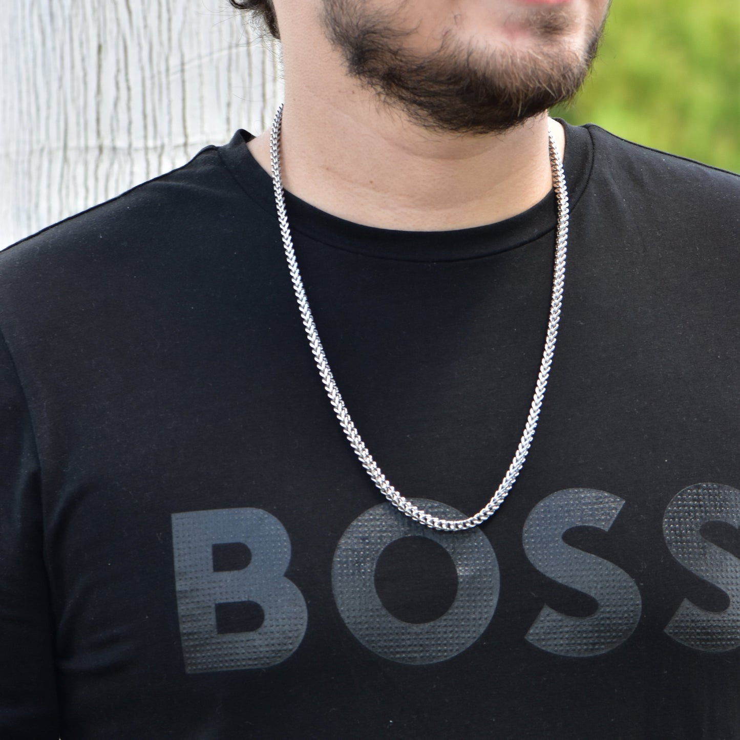 Cadena Franco Oro Blanco Hombre