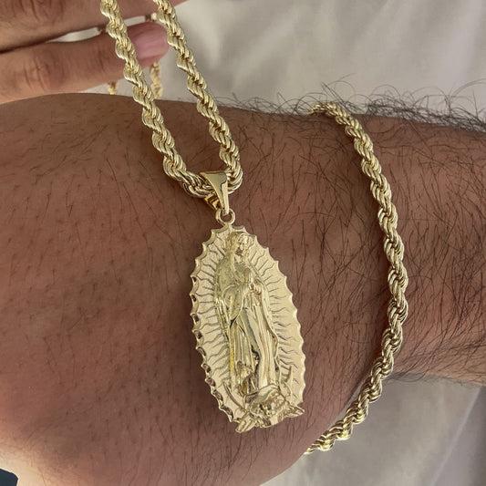 Cadena CLazo 60cm + Dije Virgen + Pulsera Gratis