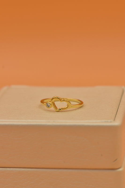 Anillo Corazón Con Circon
