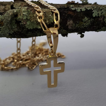Cadena 3x1 3mm 60cm - Dije Cruz 3D
