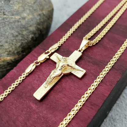 Cadena China 65cm + Dije San Benito + Pulsera Gratis