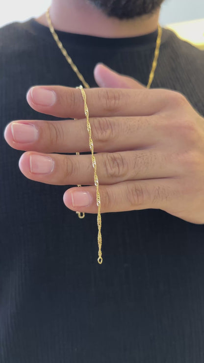 Cadena Singapur 65cm + Pulsera y Dije Rostro